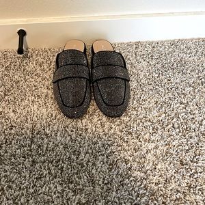 Aldo Black rhinestone loafers